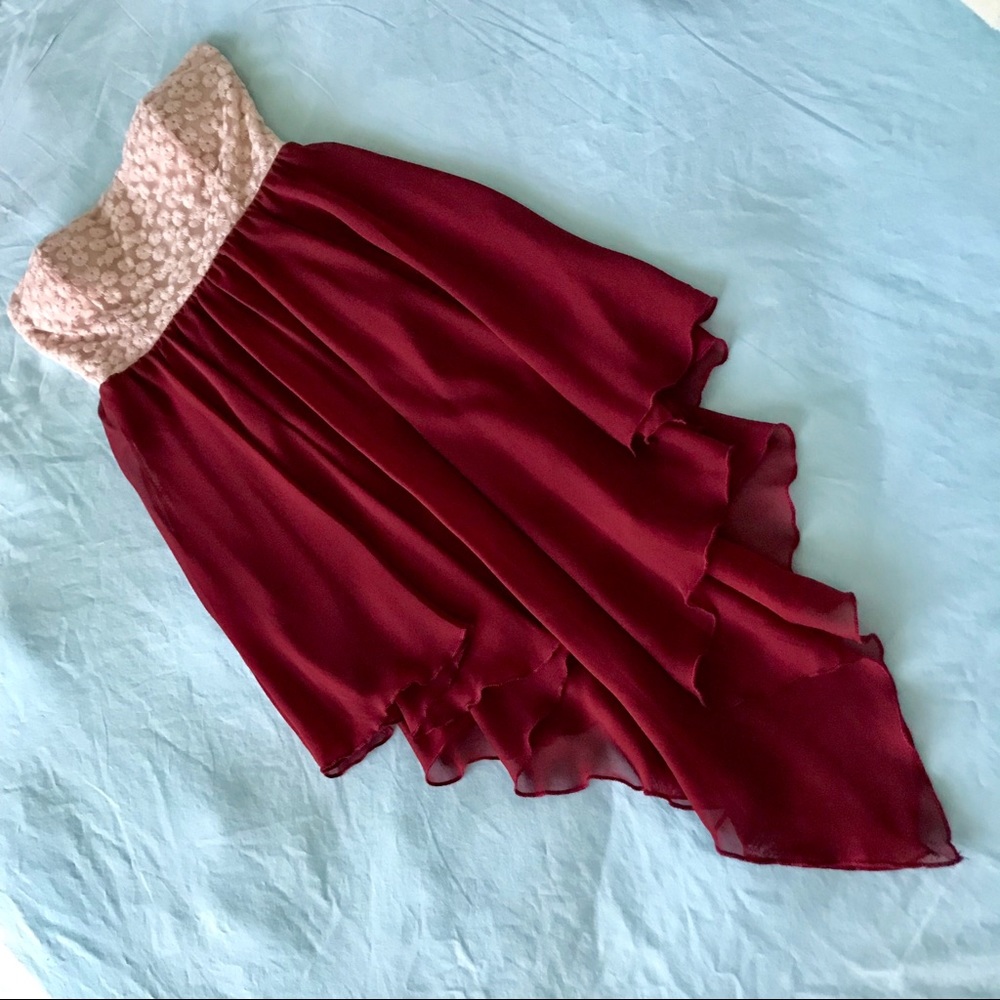 two-tone chiffon dress - Picture 2 of 5